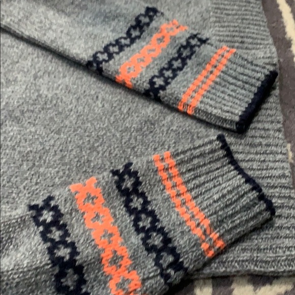 J. Crew Chunky Gray with Orange Sweater - Picture 5 of 9